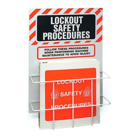 Brady Brady 99289 Lockout Procedure Station With Binder, Polystyrene, 14"W x 20"H 99289